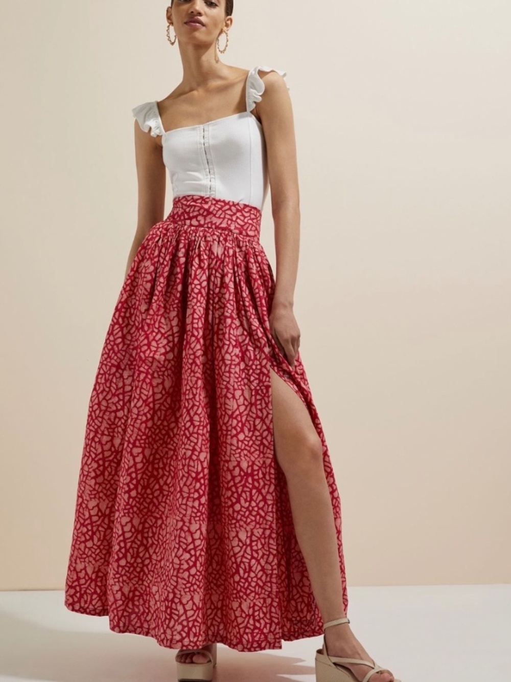 NWT Anthropologie x Sika High Waist Split Voluminous Midi Skirt 16W